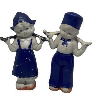 Dutch Boy and Girl Figurines Blue White Made In Japan